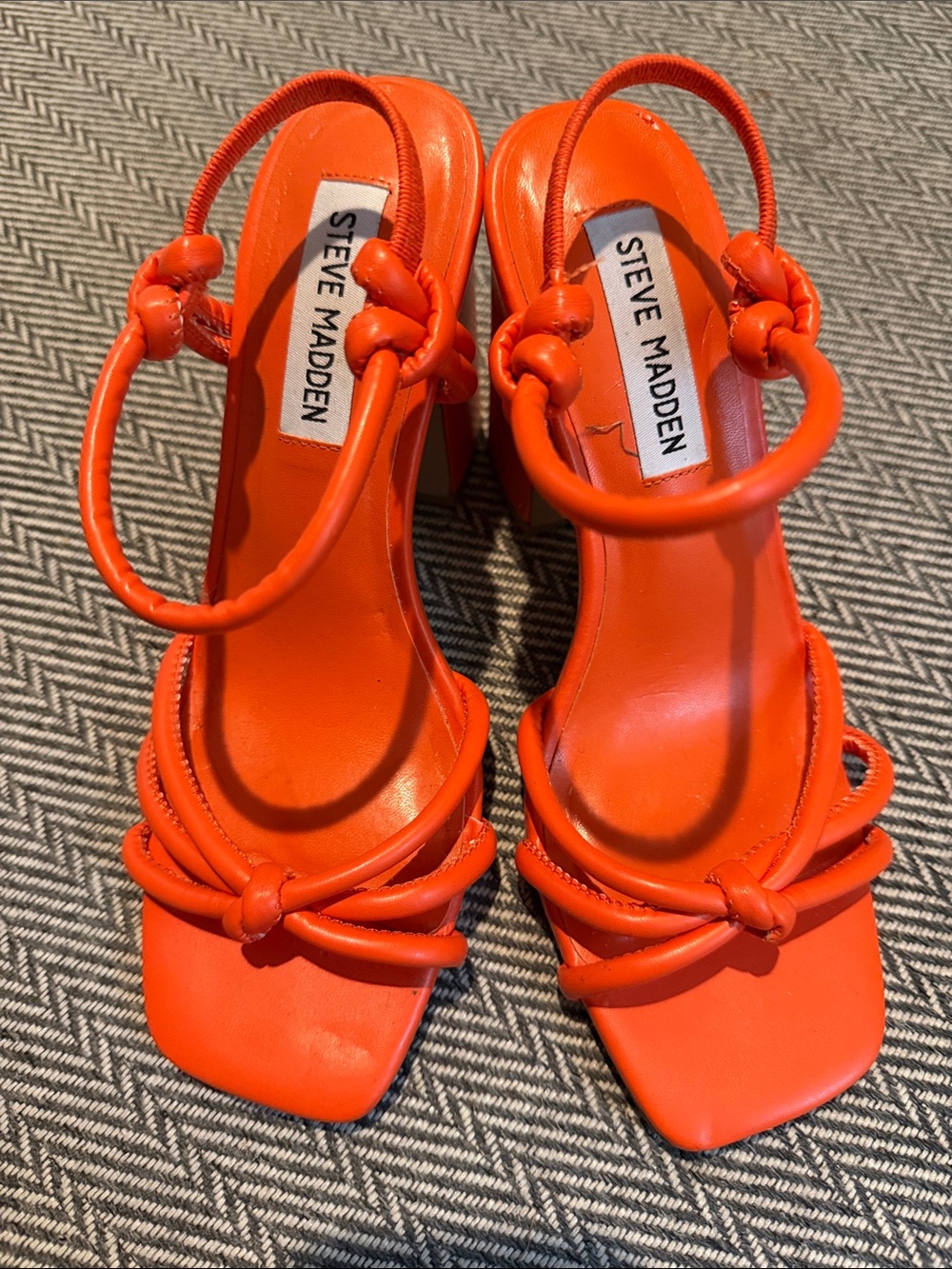 Steve Madden Orange Knotted Strap Heels